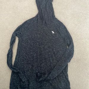 abercrombie kids navy long sleeve sweater with hood! with logo, great condition!